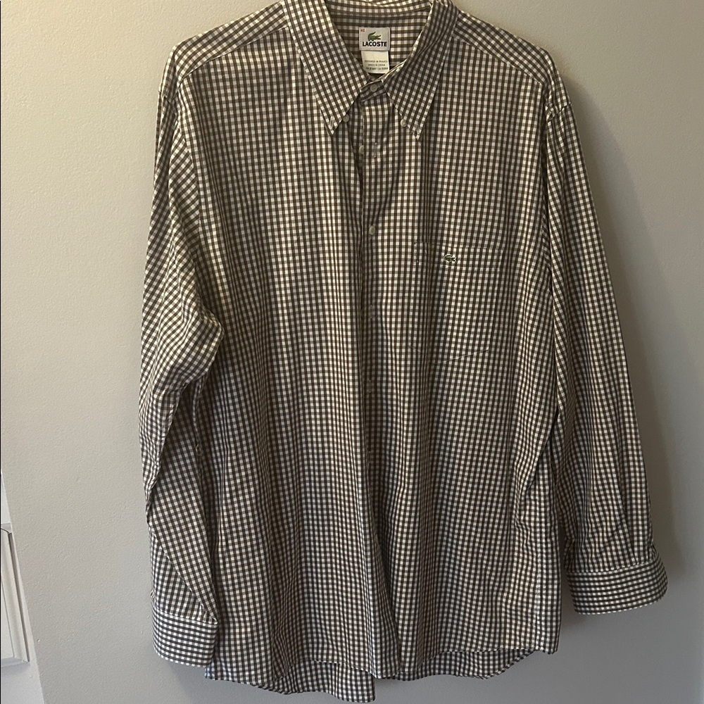 Lacoste Men's Monochrome Checkered Shirt